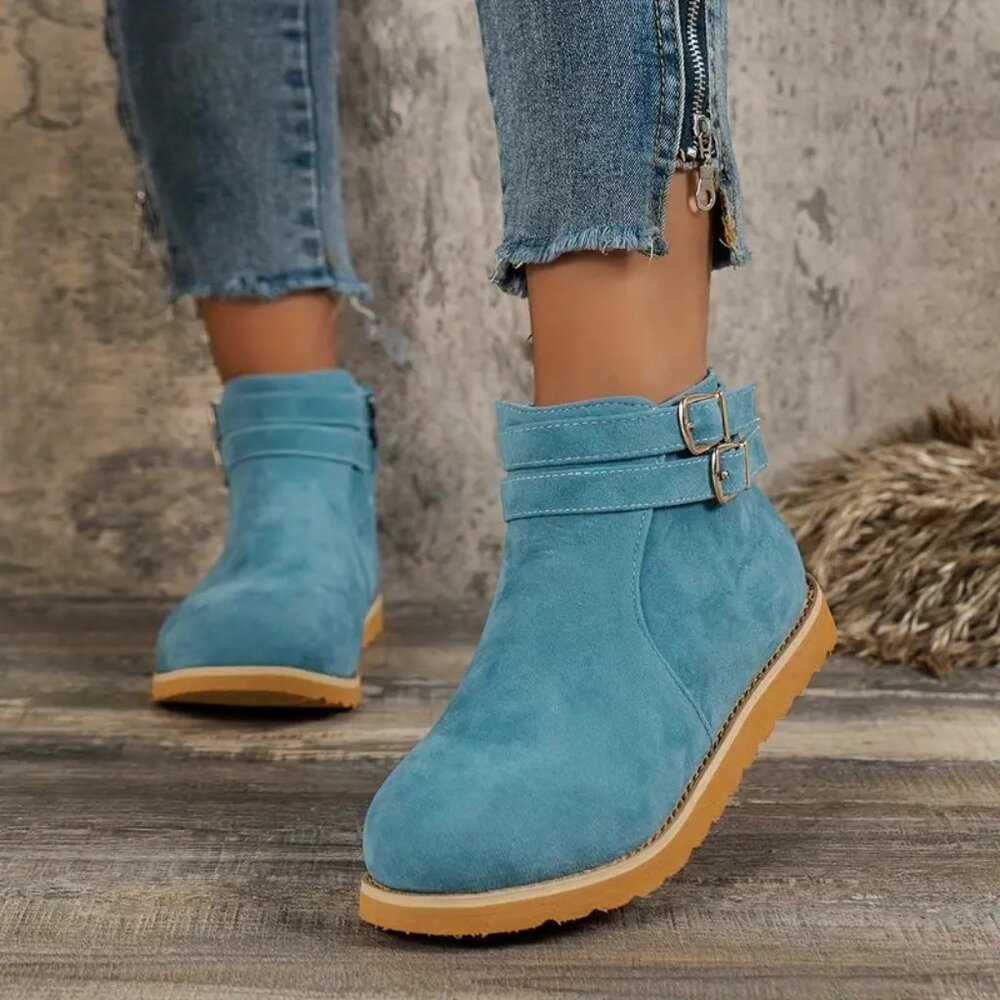 Sky Blue Ankle Boots